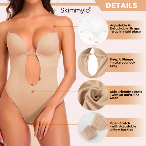 Anti-Slip Backless Waist Reduction Bodysuit-color
