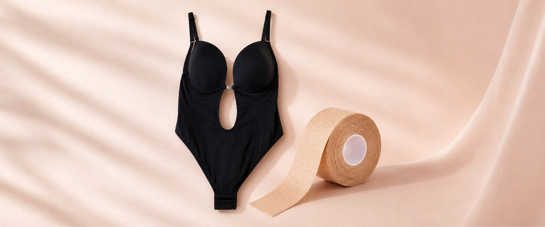 Backless shapewear vs body tape, comparison for Indian women choosing under open-back outfits