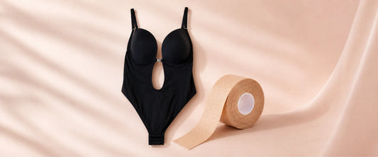 Backless shapewear vs body tape, comparison for Indian women choosing under open-back outfits