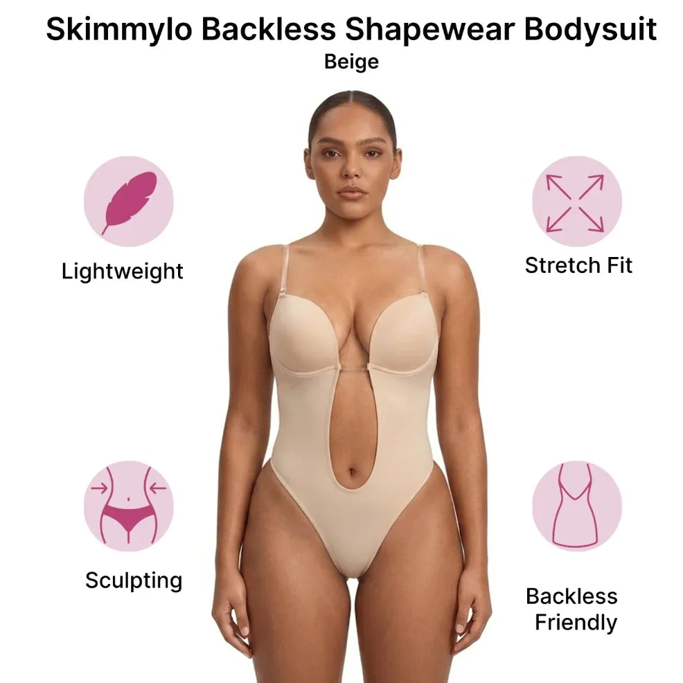 Garba-Ready Backless Shapewear Bodysuit