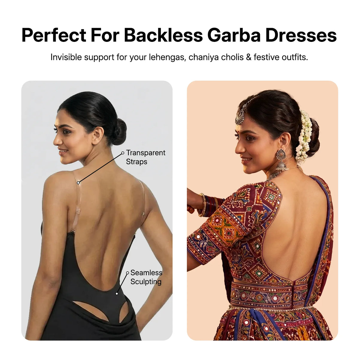 Garba-Ready Backless Shapewear Bodysuit
